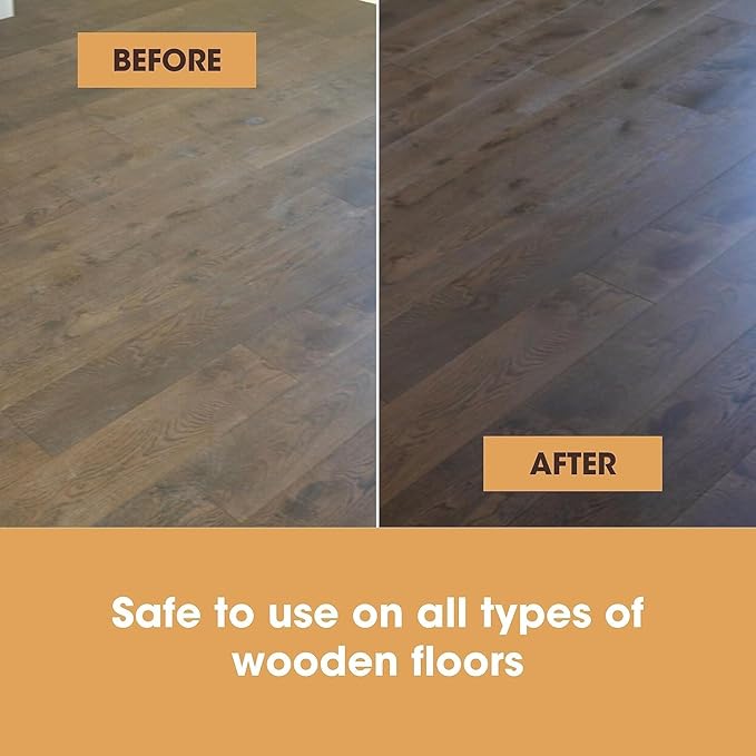 Furniture Clinic Wood Floor Polish | 1700 Sq Ft Coverage | Polishes to a Glossy Finish | Protects Against Stains & Fills Scratches | For All Types of Wood Flooring | 17oz/500ml