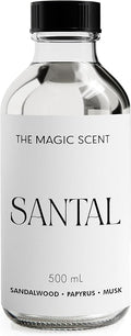 The Magic Scent Santal Diffuser Oil - Fragrance Oil Scent - Cold-Air & Ultrasonic Santal Essential Oil - Aroma Diffuser Oils Scents for Home - Sandalwood, Musk & Cardamom - 16.9 fl oz, 500 mL