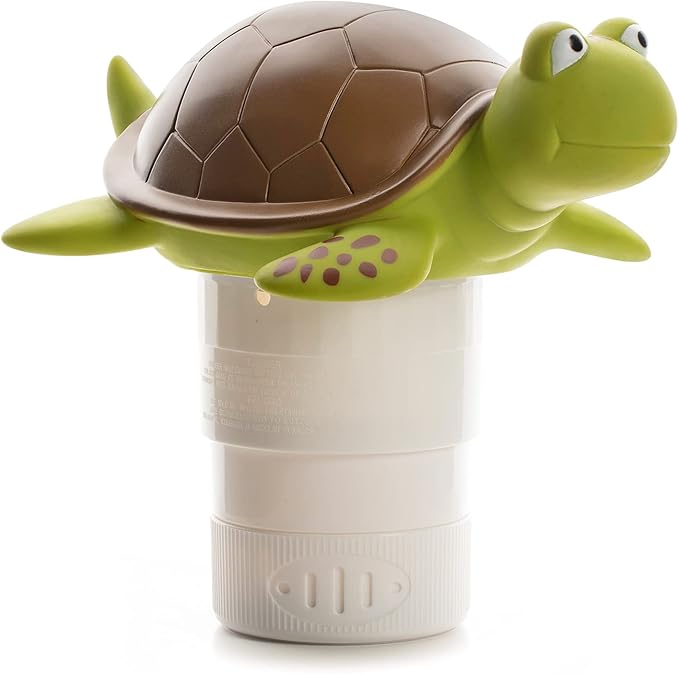XY-WQ Chlorine Floater, Floating Pool Chlorine Dispenser (Turtle), Fits 1 and 3 Inch Tablets for Large and Small Pools, Hot Tub, Spa