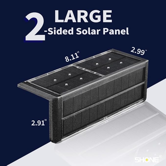 Solar Pool Lights, IP67 Waterproof Step Lights for Outside, Heavy Duty Stainless-Steel Retaining Wall Light, Ultra-Thin & Anti-Trip 26LEDs in 2-Way for Path, Stair (Warm White, 6Pack)