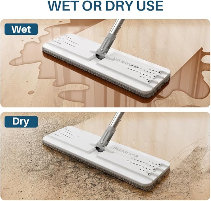 JOYMOOP Mop and Bucket Set, Dust Mops for Floor Cleaning, Wall Mop with 4 Microfiber Mop Head Replacement