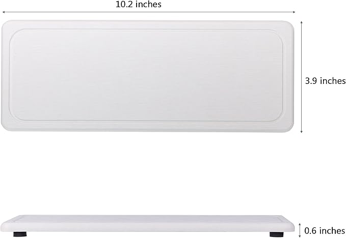 NiuYichee 2 Pcs Water Absorbing Stone Trays, Kitchen/Bathroom Sink Soap Dish, Diatomite Tray Used for Hand Soap & Cosmetic Bottles in The Modern Home, 4" W x 10.2" L, White