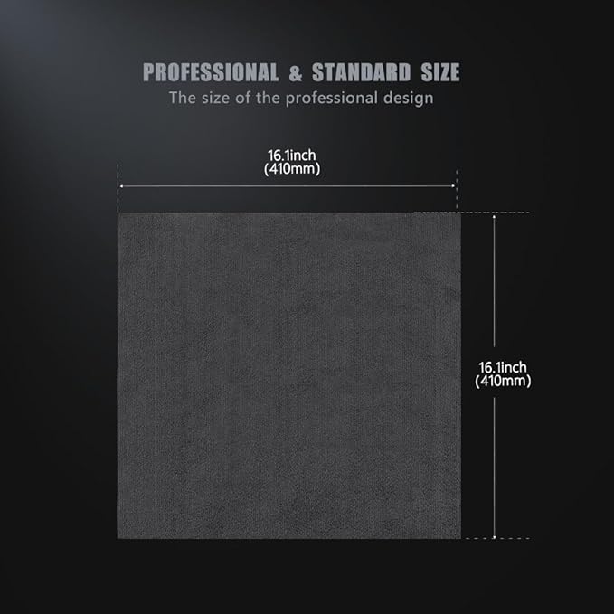 SPTA Microfiber Cleaning Towel, Microfiber Cleaning Cloth for Car Washing, 12 Pack Streak-Free, Ultra Absorbent, Washable for All Purpose Terry Microfiber Towels, 16.1in x 16.1in, 350GSM, Grey-MT038