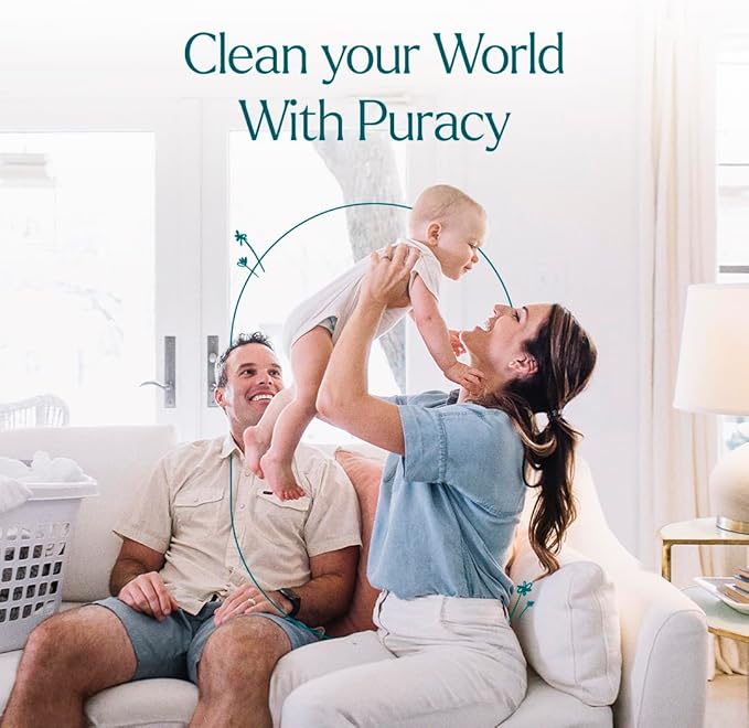 Puracy Wood Floor Cleaner Concentrate - pH Neutral Plant-Powered Hardwood Floor Cleaner - Residue-Free Non-Sticky Cleaning Solution As Seen on TikTok (Blue Sage & Driftwood, 16 fl oz)