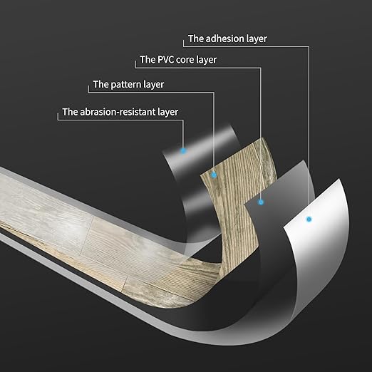 Art3d Peel and Stick Floor Tile Vinyl Wood Plank 12-Pack 18 Sq.Ft, Aged Wood, Rigid Surface Hard Core Easy DIY Self-Adhesive Flooring