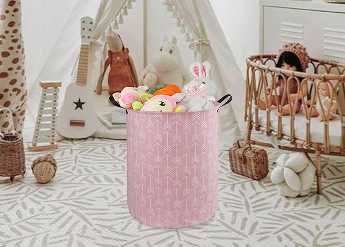 Round Laundry Hamper Storage Basket Laundry Organizer Hamper Storage Bins Clothes Box Nursery Hamper Gift Basket with Handles