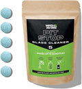 WASH&WHIPS Window/Glass Cleaner Refill Tablets - 5ct (Makes 5 Gal/20L) - Streak-Free, Cleans Glasses, Windows, Windshields - Car, Office, Home & Kitchen