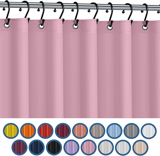 Premium Shower Curtain Liner, 72"W X 72"H - PVC-Free, 6G PEVA Shower Curtain with 12 Rust Proof Grommets And Magnet-weighted Bottom Hem - Moisture Stain Proof Shower Curtain Liner - Pink