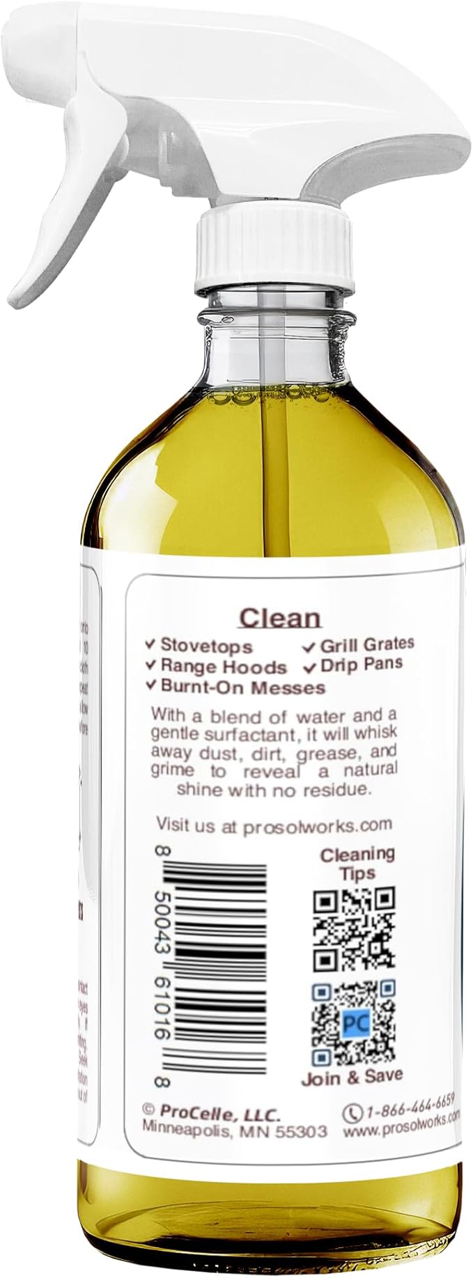PROSOL WORKS Degreaser Cleaner Heavy Duty Cleaning Spray 16 oz - Kitchen Cleaner for Stubborn Splatters, Stove Top, Grill, Drip Pans, & Oven Cleaner - Safe on All Surfaces - Fresh Scent