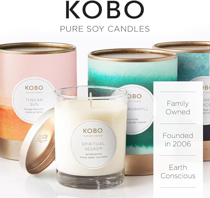 KOBO Tuscan Sun Candle (11 oz) | 100% Pure Soy Candle | All Natural Scented Candle, Hand-Poured in USA | 80 Hour Long Burning Candles | Scented Candles for Home