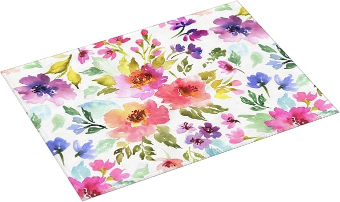 Floral Dish Drying Mats for Kitchen Counter Large Drying Mat for Dishes Microfiber Dish Rack Mat Kitchen Decor Spring Summer Flowers Drainer Pad Washable Ultra Absorbent Dry Mat 18×24 Inch