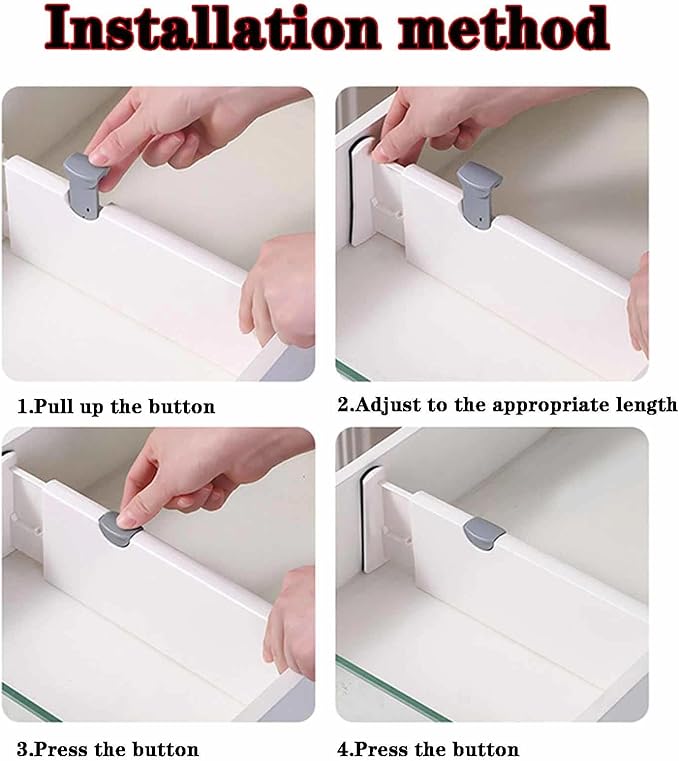 8 Pack Drawer Dividers for Clothes, 3.94" High 14.94"-21.26" Adjustable Expandable Dresser Drawer Organizer, Clear Plastic Separators for Dresser, Baby Clothing, Underwear, Cosmetic