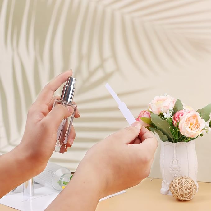 1500 Pcs Perfume Test Strips Disposable Fragrance Strips White Perfume Paper Strips Portable Blank Fragrance Scent Strip Blotter Paper for Scents Essential Oils Aromatherapy Testing (3 Styles)