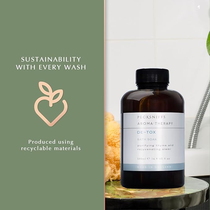 Pecksniff's Aroma:Therapy De-Tox Bath Soak Decanter | 500ml/16.9 Fl Oz