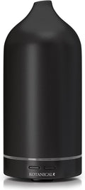 Black Stone Essential Oil Diffuser – Ceramic Aromatherapy Diffuser with Ultrasonic Mist, LED Ambient Light & Auto Shut-Off for Home, Bedroom, Office