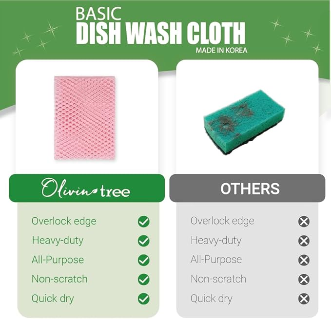 5PCS Innovative Dish Washing Net Cloths,Scourer,Quick Dry, Mesh net for Washing Dish, Dish wash net, Dish Sponge, Dish Scrubber 11" by 11"