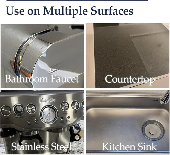 TORRI Living Polish Premium Multi Surface Cleaner & Water Stain Remover - Kitchen & Bathroom Polish for Stainless Steel, Marble, Granite, Quartz Countertops - Restores Shine, Removes Fingerprints