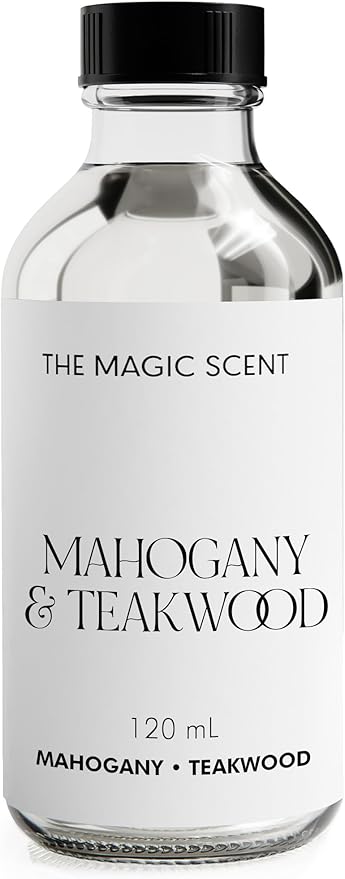 The Magic Scent Mahogany & Teakwood Diffuser Oil - Hotel & Home Luxury Scents Inspired by Abercrombie & Fitch - Diffuser Oil Scents for Home Designed for Use in All Diffusers - 4 fl oz, 120 mL