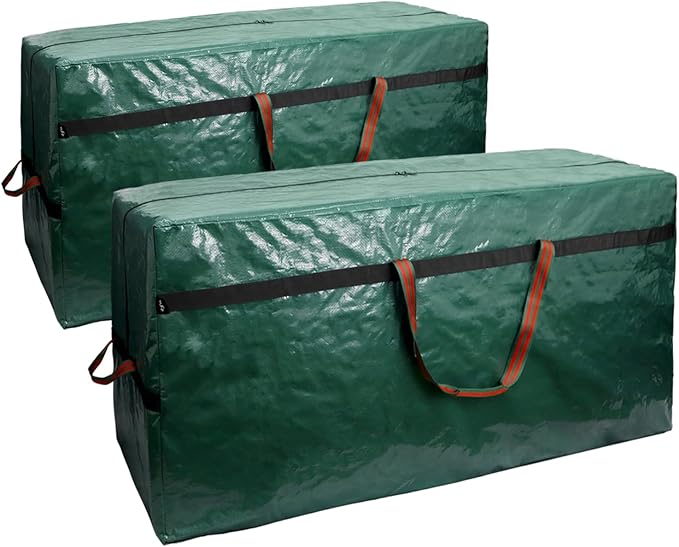 Christmas Tree Storage Bag -7FT/6FT Small Waterproof Tearproof with 4 Handles Easy to Transport/Organize Green 2 pack
