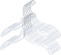 VWV 12pcs Clear Plastic Hangers: Shirt, Skirt, Sweater, Suit, Jacket Hangers with Non-Slip Grooves, Heavy Duty, Clear Color, Metallic Finish