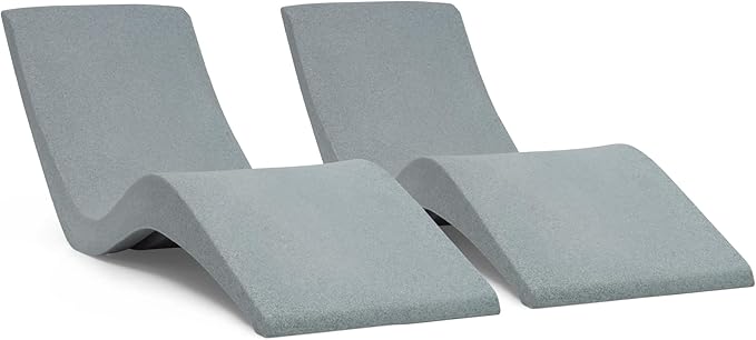 Aqua Outdoors - in-Pool Chaise Lounger - Pool & Sun Shelf Lounge Chair - Designed for Water Depths Up to 9” - Compatible with All Types - Poolside & Sun Deck Tanning - Set of 2 - Gray Granite