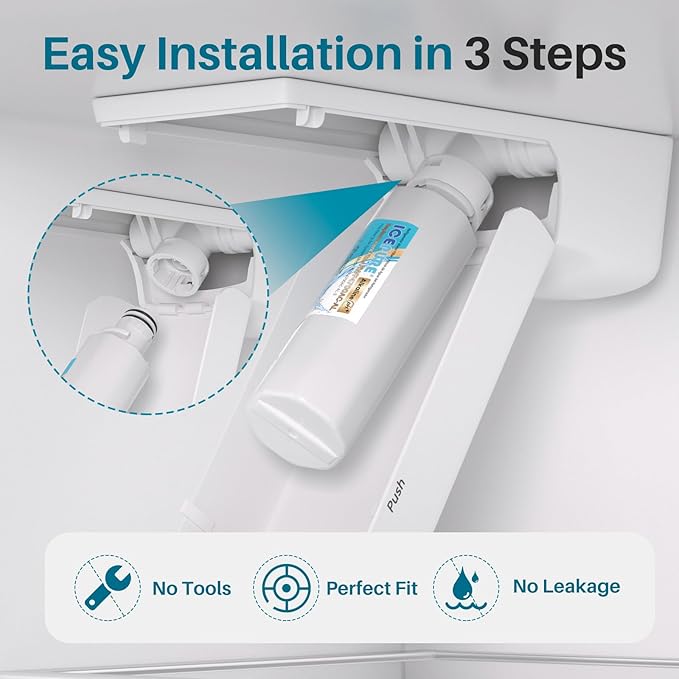 ICEPURE Alkaline LT1000PC Refrigerator Water Filter Replacement for LG LT1000P/PC/PCS, Kenmore 9980, ADQ74793501 ADQ74793502 ADQ747935 MDJ64844601 LMXS28626S LFXS26973S, LT1000, Enhances PH, 3Pack