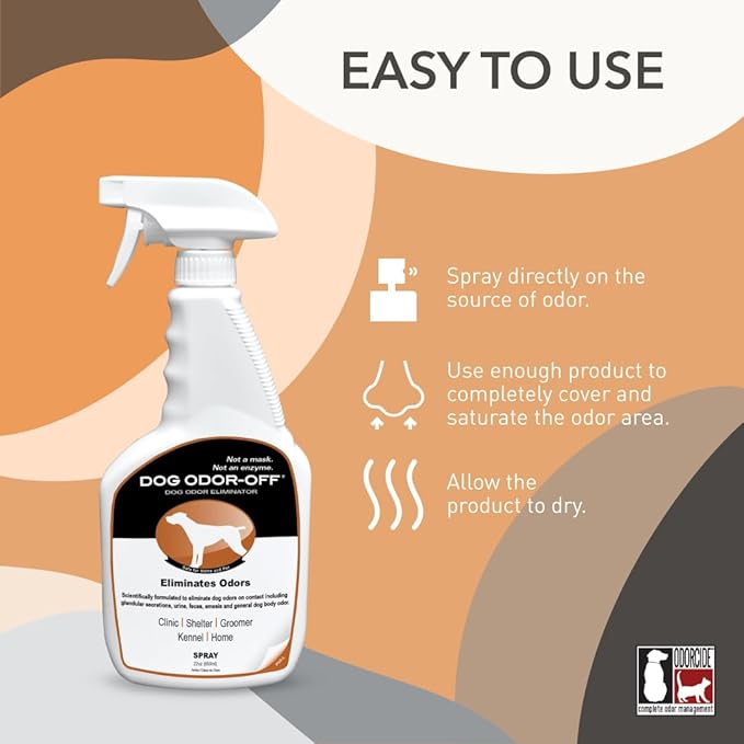 THORNELL Dog Odor-Off Pet Odor Eliminator Soaker Bottle – Ready to Use Dog Carpet Cleaner Soaker – Dog Urine Carpet Cleaner for Home, Glandular Secretions, Feces Odors (22 Fl Oz)