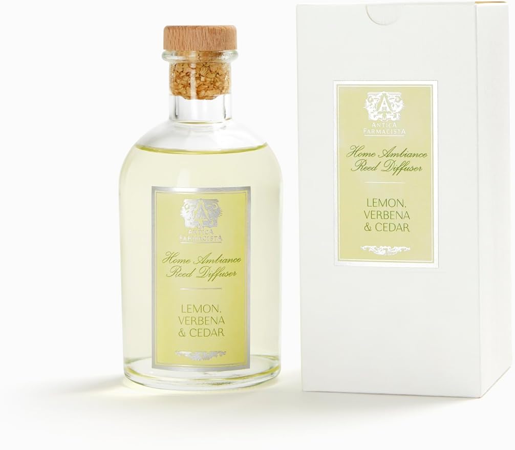 Antica Farmacista Home Ambiance Diffuser - Long-Lasting Reed Scent Diffuser - Luxury Room Freshener Gift - Lemon, Verbena & Cedar, 8.45 fl oz