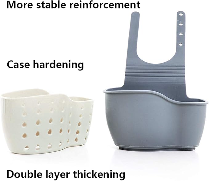 YYaaloa Sink Basket Sink Strainers Basket Kitchen Drain Shelf Sink Storage Holder (Style 2- Beige)