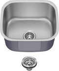 Kraus 19 3/4 Inch Stainless Steel Kitchen Sink, Durable 18 Gauge Single Bowl Kitchen Sinks Undermount, KBU11