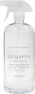 Hillhouse Naturals 1 liter Eucalyptus Linen Mist Aromatherapy Spray for Relaxation and Sleep. With scents of spearmint, eucalyptus, rosemary and our special floral blend. Made in the USA