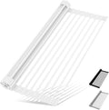 HANZENMA Roll Up Dish Drying Rack Over The Sink Kitchen Roll Up Sink Drying Rack Multipurpose Foldable Sink Drying Mat, Heat-Resistant, Anti-Slip & Anti-Rust Dish Rack for Kitchen, 20.5" x 13", White