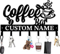 Personalized Custom Name Coffee Bar Wall Keys Hooks,Metal Coffee Shop Art Clothes Hooks,Metal Coffee Lover Wall Home Storage Decorative,For Front Door, Hallway, Kitchen, Bedroom,Keys,Hats (Style E)