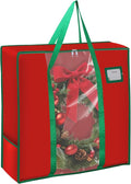26 inches Wreath Storage Bag, 600D Oxford Cloth Wreath Storage Container, Wreath Storage Box for Spring Summer Christmas Wreath Decorations or Clothing Blanket Comforters Bed Sheets Pillows