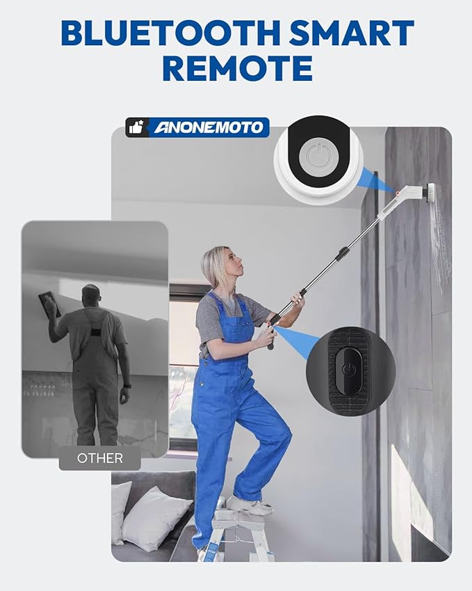 Electric Spin Scrubber for Cleaning - Upgraded Cordless Cleaning Brush Scrubber - IPX7 Waterproof Power Scrubber with 7 Brush Heads, Extended Handle and 2 Speeds for Bathroom Shower Bathtub Floor