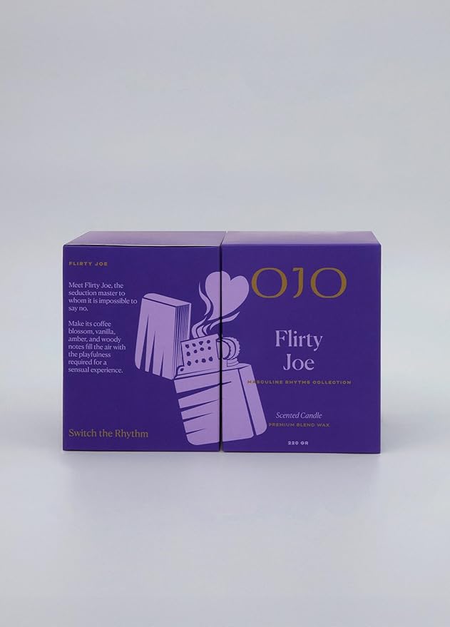 OJO Flirty Joe Scented Candle – 7.8 oz Jar Candle with Gardenia Can, Floral, Fruity Notes | Over 35-Hour Long-Lasting Burn | Premium Blend Wax, Home Fragrance and Gift for Special Days