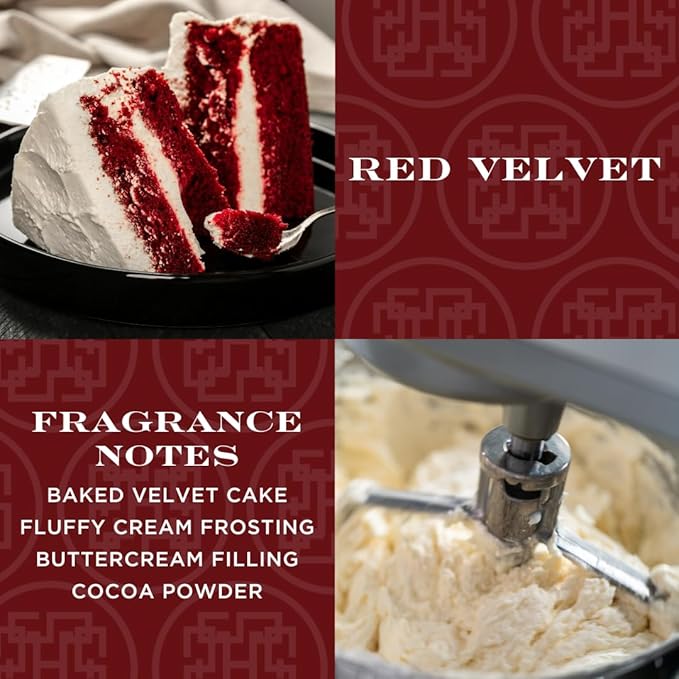 HomeWorx by SLATKIN + CO. Candle- Red Velvet Cake, 18 oz. Premium Scented Candle - 30-55 Hours Burn Time