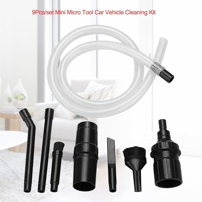 Sorand Micro Vacuum Attachments, 9Pcs/Set Mini Micro Tool Car Vehicle Cleaning Kit Universal Vacuum Cleaner Attachments Cleaner Universal Vacuum Cleaner Attachment