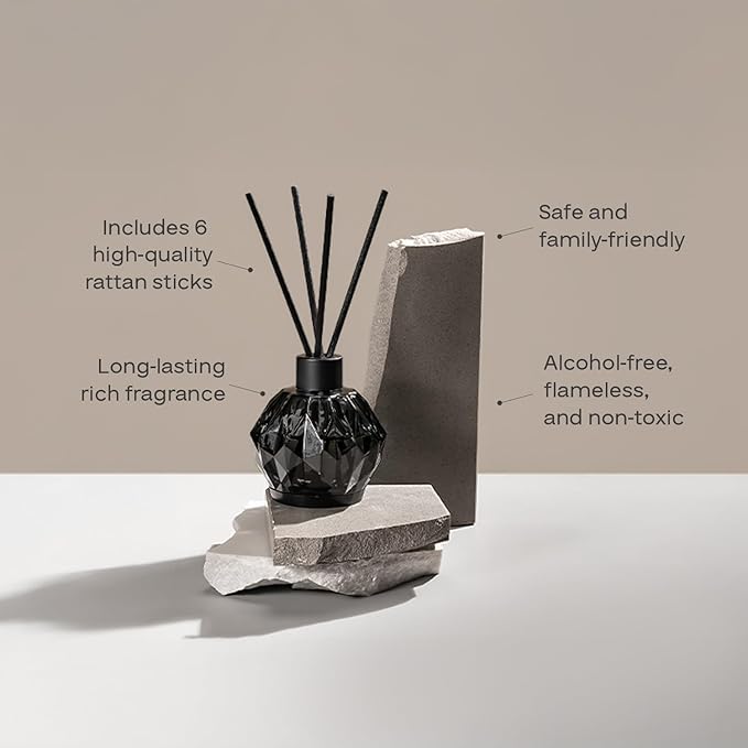 AromaPlan Reed Diffuser, Minty Eucalyptus Scent Diffuser (8.45 fl oz, 250ml)- Luxury Reed Diffusers Set for Home- Includes Reed Diffuser Sticks & Fragrance Oil in Glass Bottle