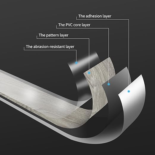 Art3d Peel and Stick Floor Tile Vinyl Wood Plank 12-Pack 18 Sq.Ft, Light Grey, Rigid Surface Hard Core Easy DIY Self-Adhesive Flooring