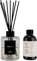 VINEVIDA Scent NO. 84 Reed Diffuser - 120mL (4oz) - Signature Scent: Santal Tropics, Reed Diffusers for Home, Office, Bathroom, Made in USA Scent Diffuser Sticks, Room Fragrance Diffuser