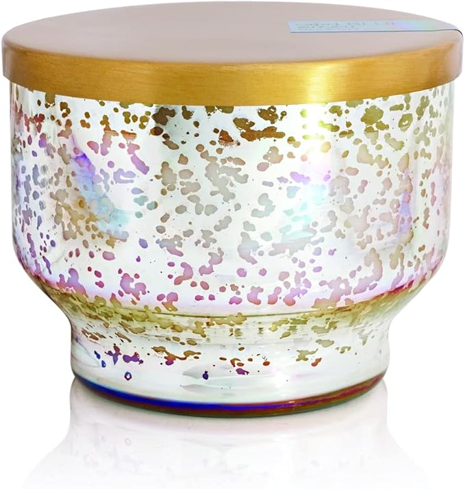 Capri Blue Blue Jean Scented Candles for Home - Mercury Iridescent Inverted Jar Candles - Housewarming Gifts for Women & Men - Long Burning Soy Wax Blend - Blue Jean (10 oz)