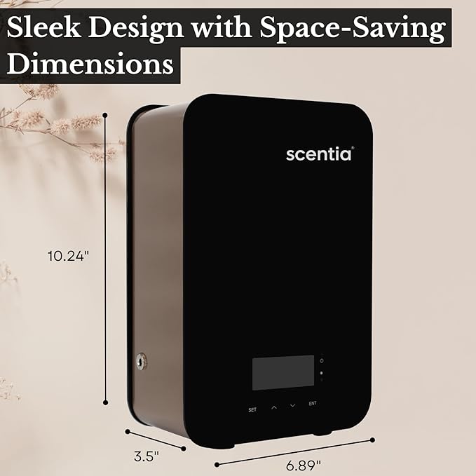 Smart Bluetooth HVAC System with App Control Scent Diffuser | Waterless Diffuser for Home, Office, Large Room, Studio, Yoga,| Coverage Upto 2000 Sq.ft | Scentia CASA SC 2000 Black