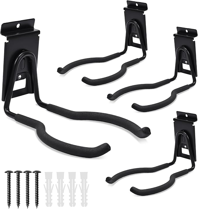 Heevir Slatwall Power Tool Hanger, Garage Garden Tool Hooks, Steel String Trimmer Holder Grass Trimmer Organizer, Weed Eater Rack Garage Storage Hook for Weed Wacker, Leaf Blower