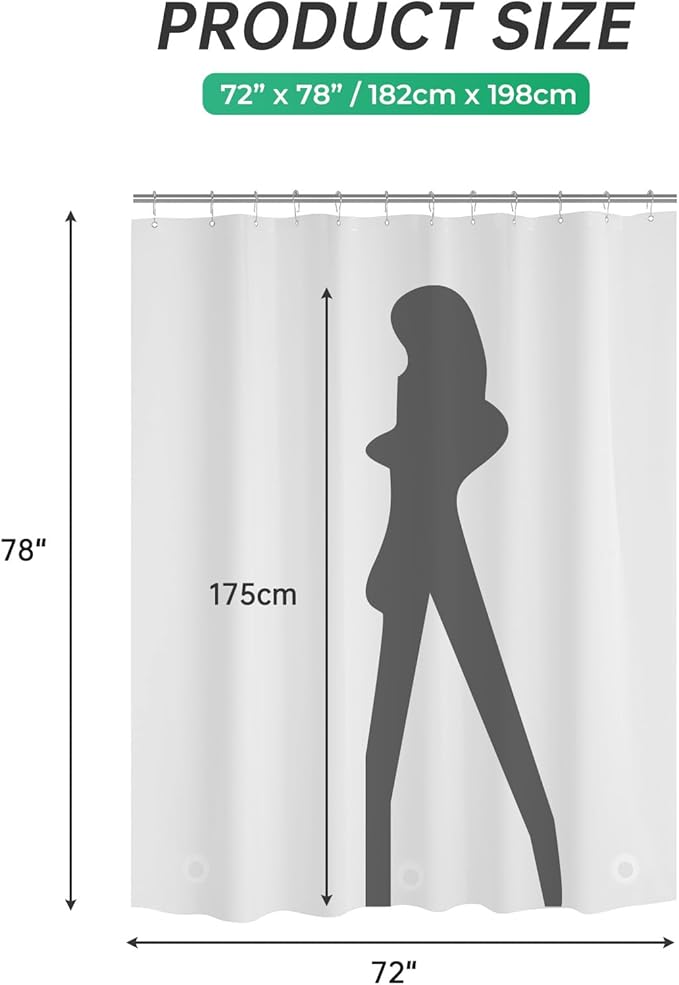 AmazerBath 78 Inch Frosted PEVA Shower Curtain - Heavy Duty with 3 Weighted Stones and 12 Rustproof Grommets