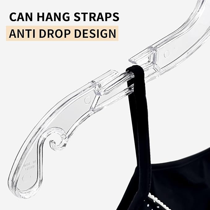 16.5” Clear Plastic Hangers 100 Pack - Durable Clothes Hanger for Wardrobe Organization, Essential Plastic Hanger for Garments, Versatile Coat Hangers for Home and Retail Use