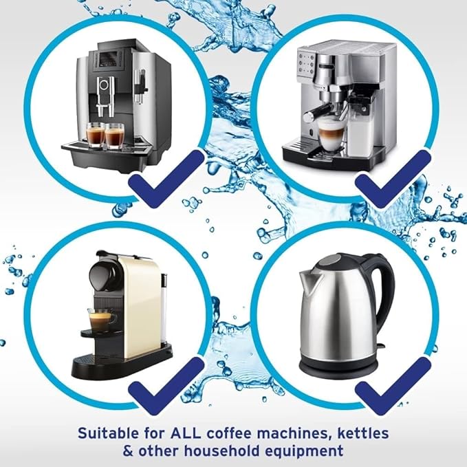 Universal Coffee Machine Descaling Solution. Coffee Machine Descaler Liquid 4 Uses. Descaler Kit. Part of your Barista Accessories Set. Compatible with Nespresso, Phillips, Lavazza, Verismo and More!