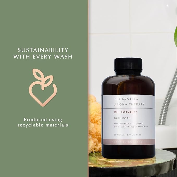 Pecksniff's Aroma:Therapy Re-Covery Bath Soak Decanter | 500ml/16.9 Fl Oz