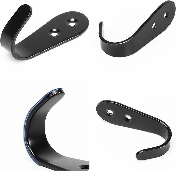 NearMoon Coat Hooks Wall Mounted, Stainless Steel Wall Hooks Heavy Duty Robe Hanger Rustproof for Hanging Coat Towel Hat Key Bag on Bathroom/Kitchen, 10 Pack (Matte Black)