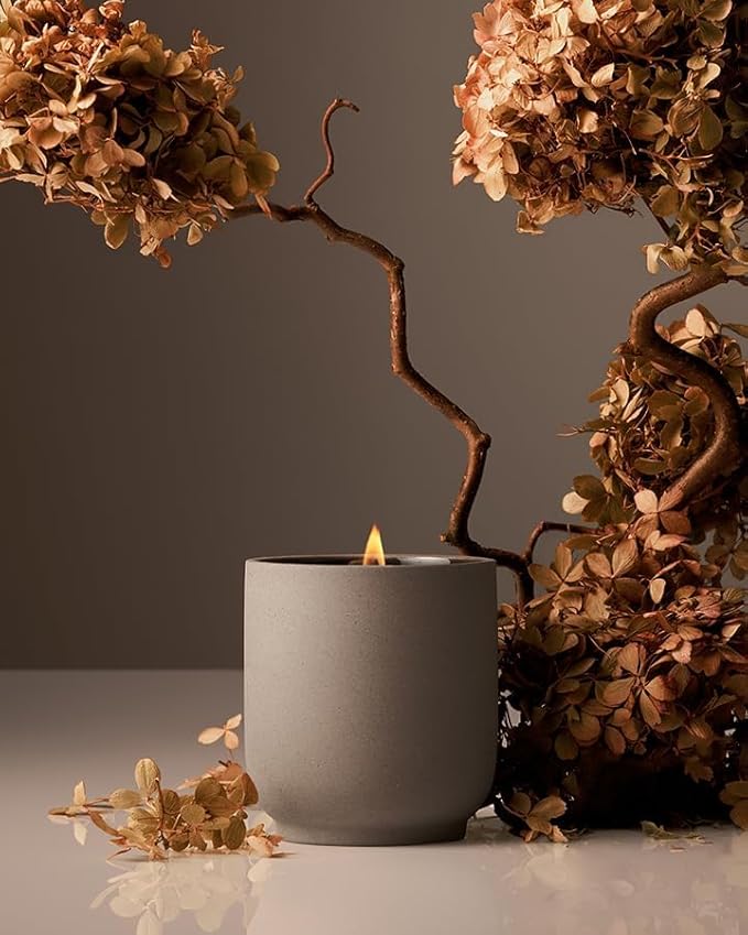 Homecourt Luxury Scented Candle, Cece Scent, 60-Hour Burn Time, Soy Wax Blend, Organic Cotton Wick, Kiln-Fired Reusable Ceramic Vessel, 8 Oz, 2.0